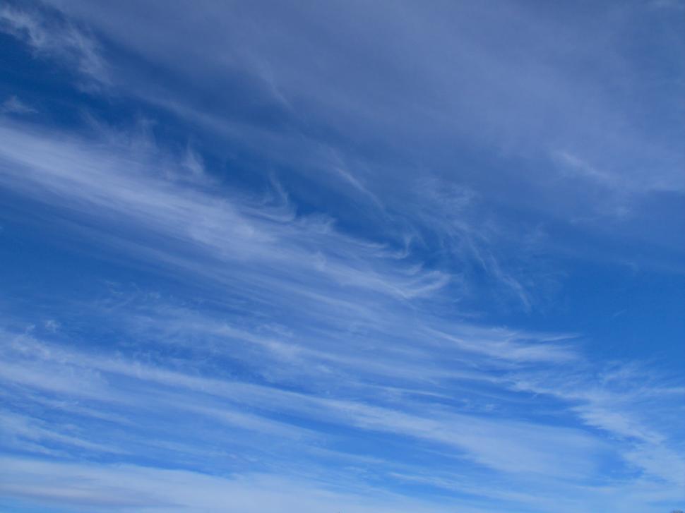 Free Image of Expansive blue sky with wispy clouds 