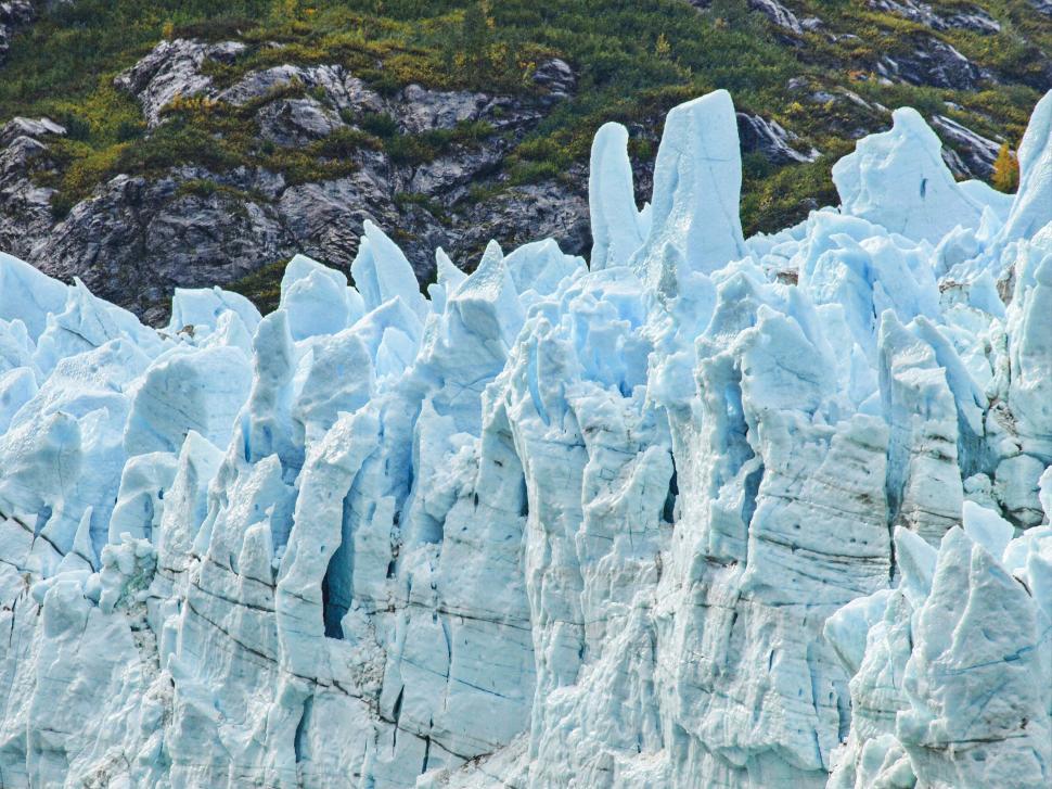 Free Image of Glacial landscape with rugged icy peaks 