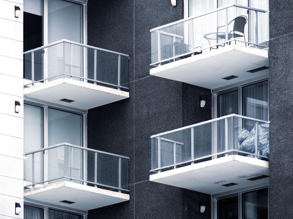 Free Image of Modern apartment balconies geometric design 