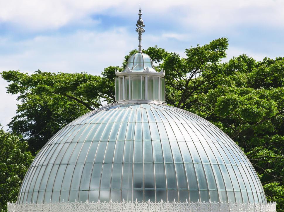 Free Image of Glass dome of a classical conservatory building 