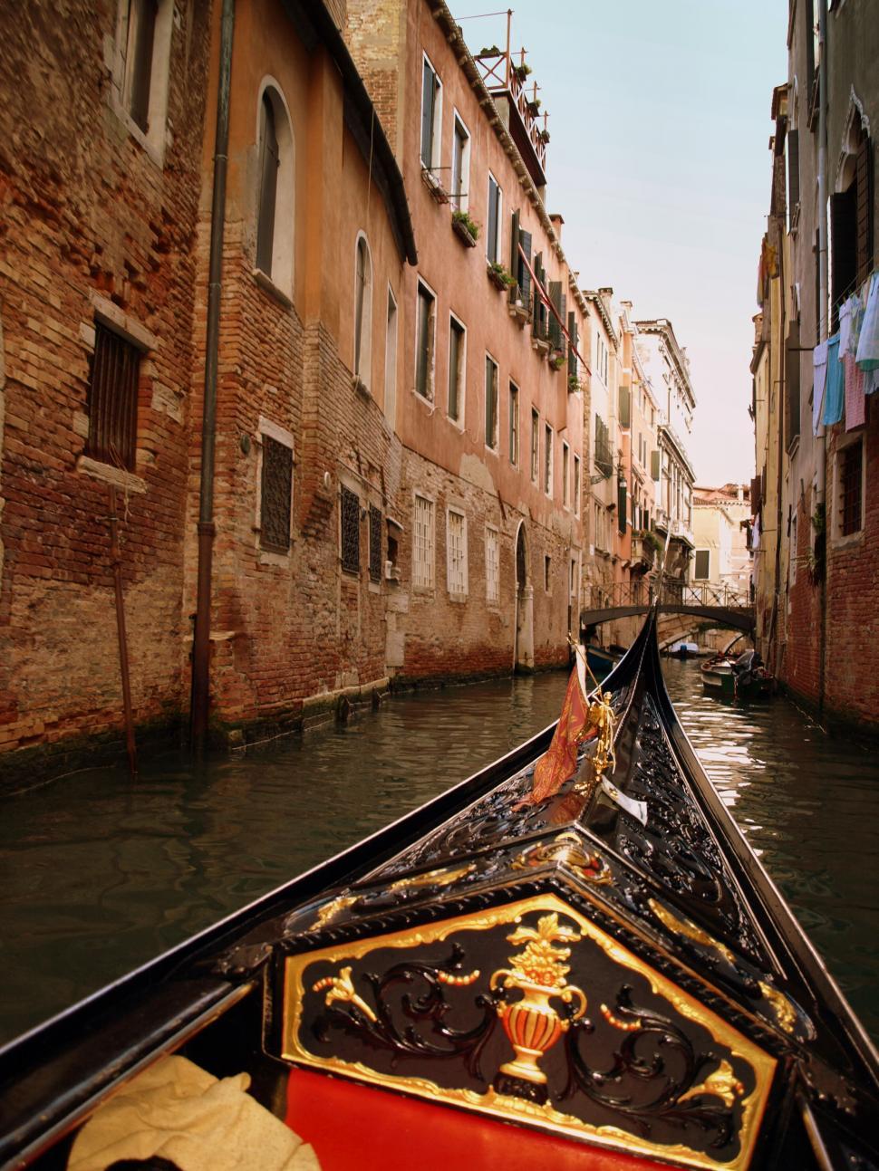 Free Image of Gondola ride through historic Venice canals 