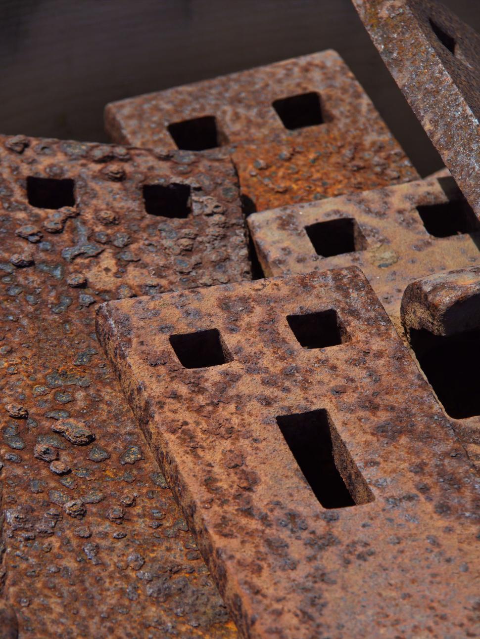 Free Image of Rusty texture on metallic industrial parts 