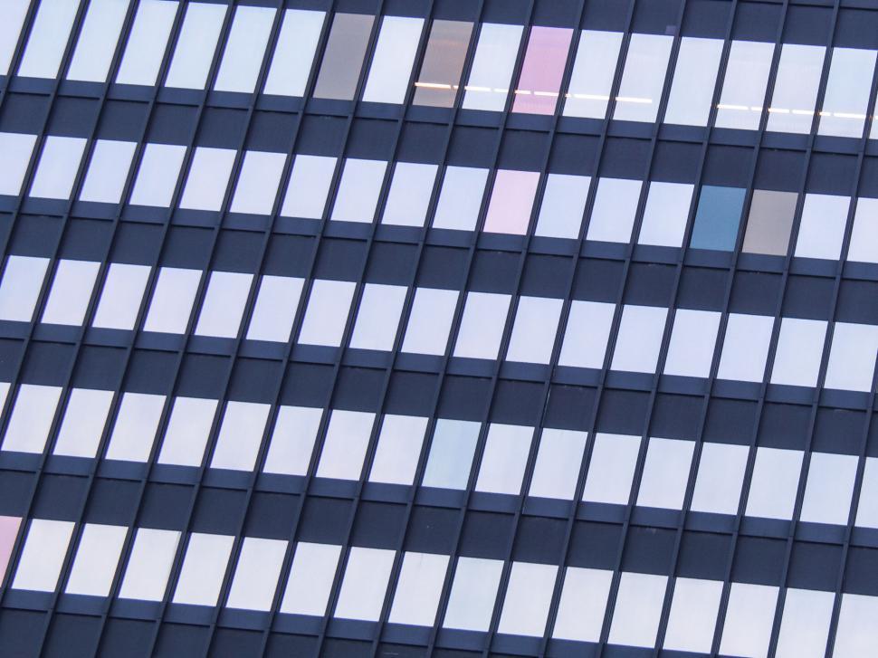 Free Image of Abstract pattern of building façade tiles 