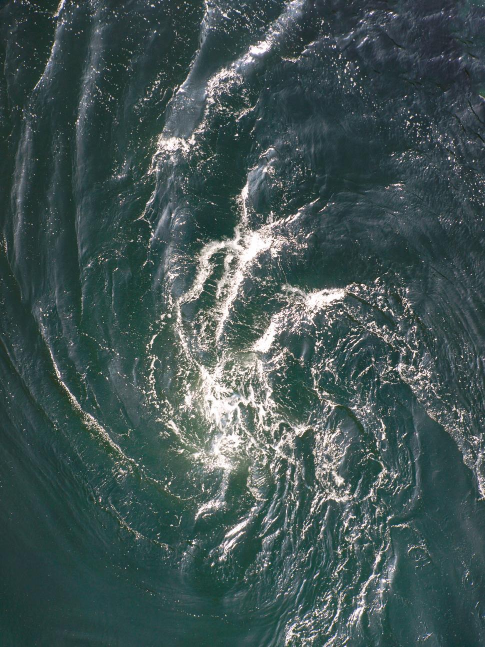 Free Image of Whirlpools in a Dark Swirling Ocean 