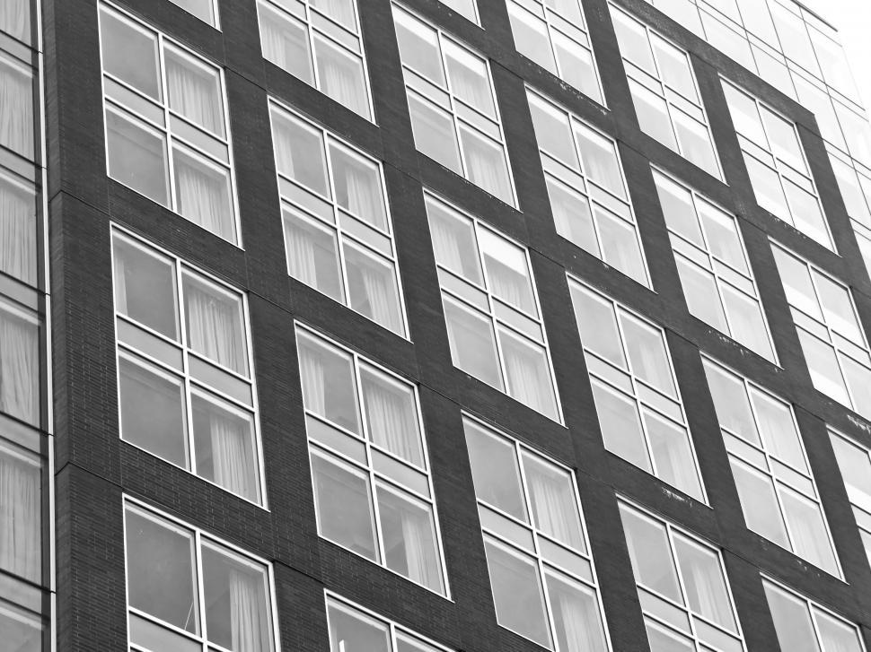 Free Image of Black and white patterned building facade 
