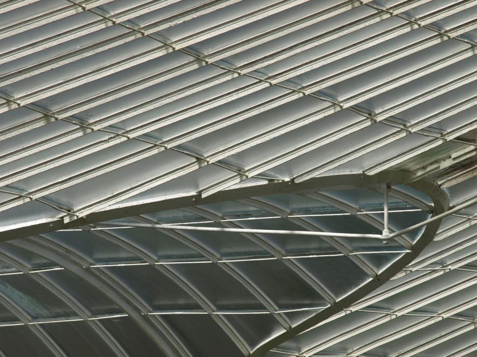 Free Image of Close-up of modern geometric glass roof 