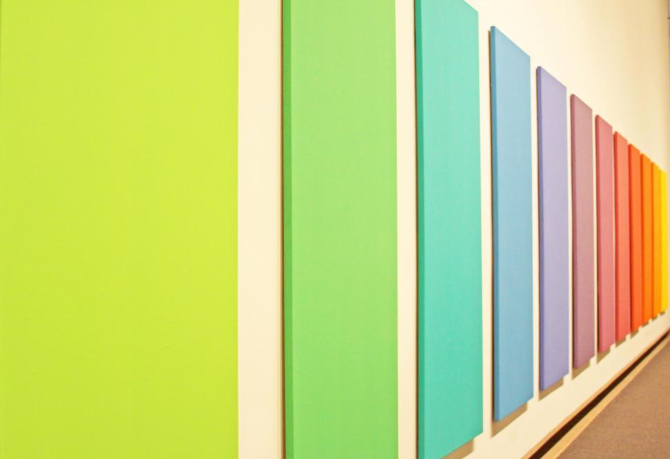 Free Image of Vibrant Abstract Wall Colours in Art Display 