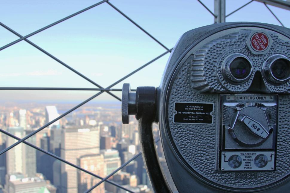 Free Image of Coin-operated binoculars overlooking cityscape 