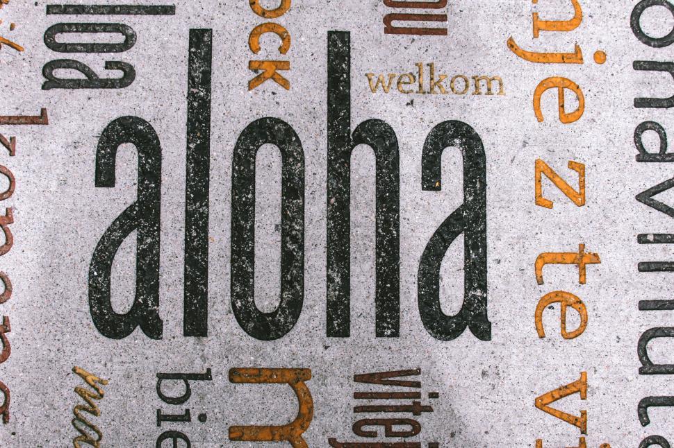 Free Image of Aloha word in different fonts and languages 