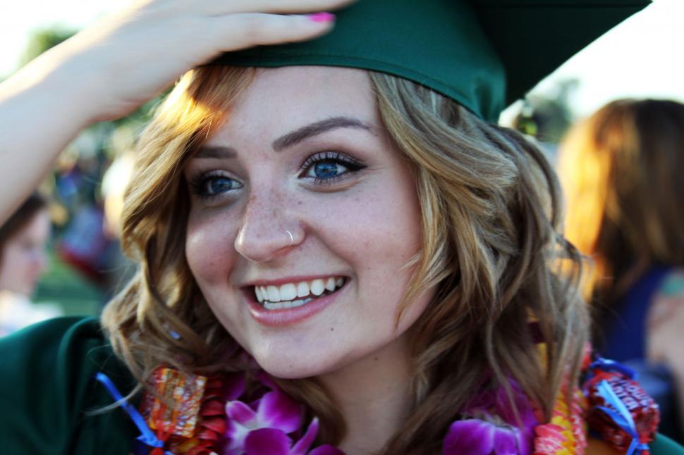 Free Image of Graduate smiling during her ceremony 