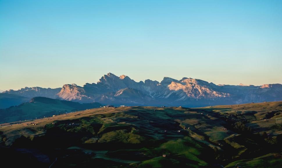 Free Image of Majestic mountain range during golden hour 