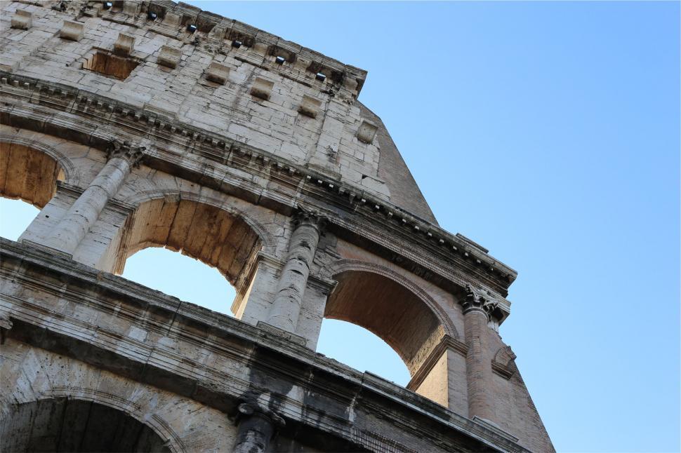 Free Image of Close-up view of the ancient Colosseum s arch 