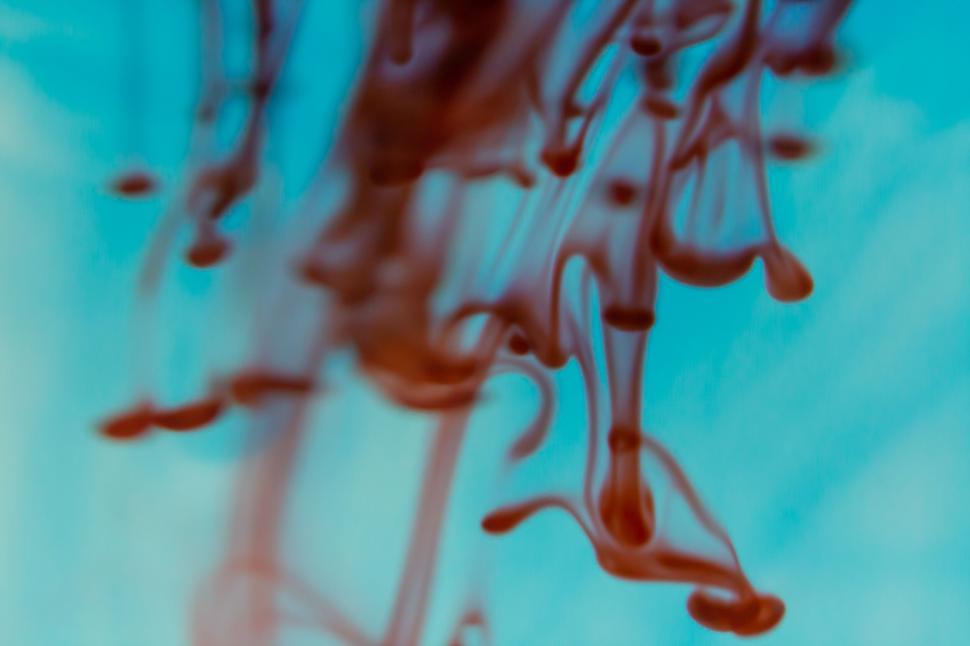 Free Image of Artsy Red Ink Drops in Water Close-Up 