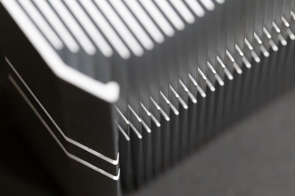 Free Image of Close-up view of modern metal bench design 