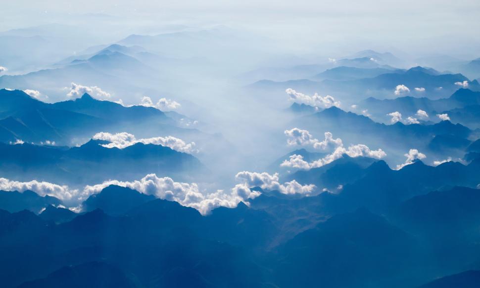 Free Image of Aerial view of mountainous landscape 