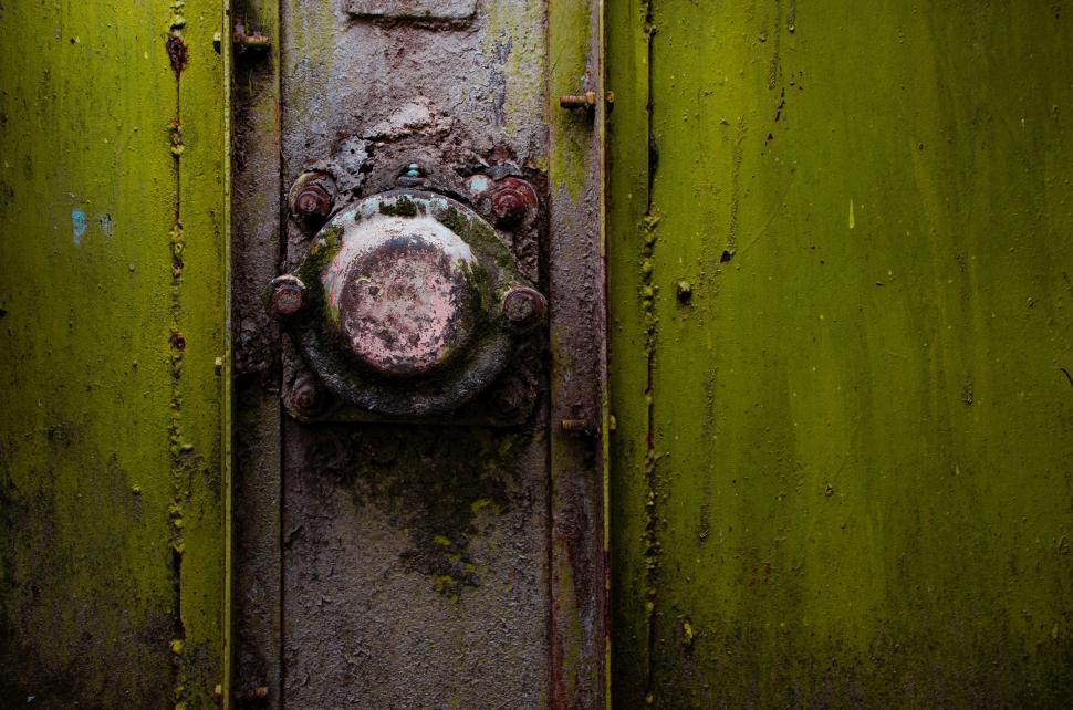 Free Image of Textured rusty metal door details 