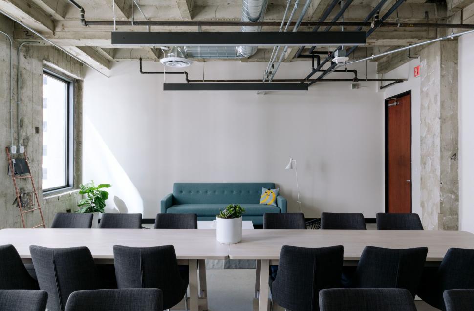 Free Image of Modern office with a comfortable meeting area 
