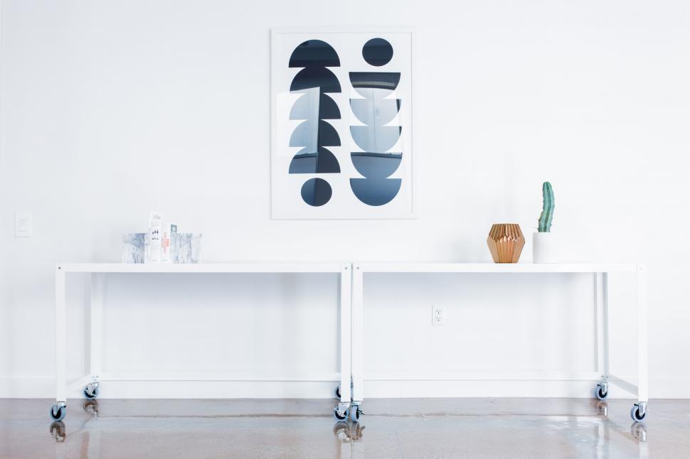 Free Image of Modern minimalist office interior with artwork 