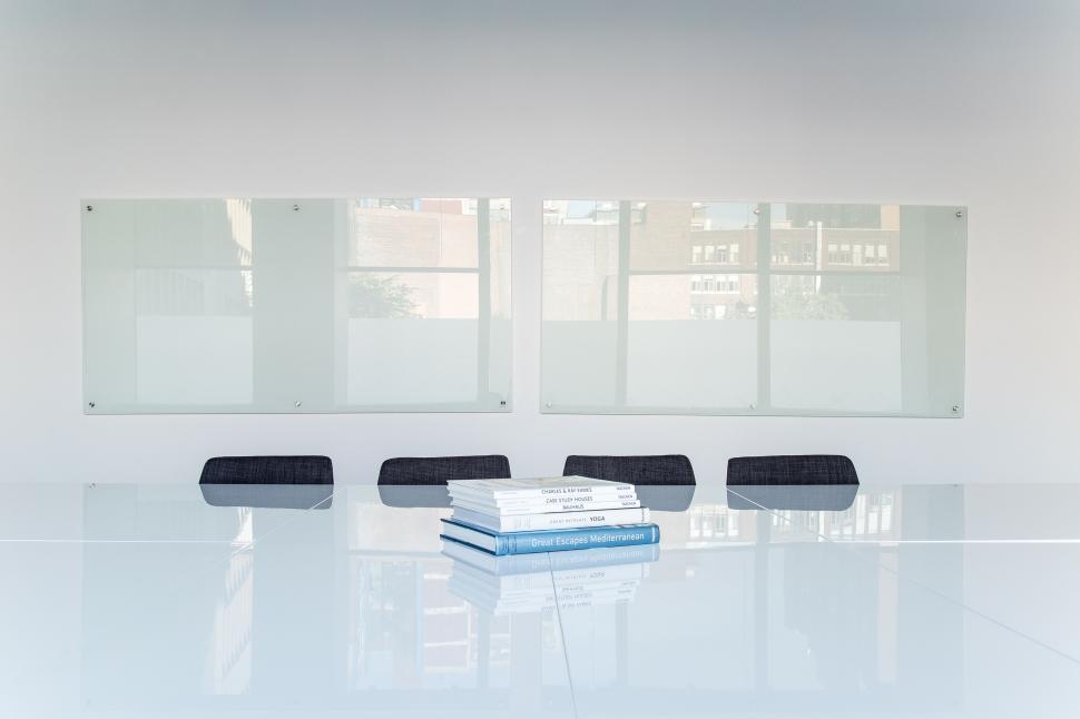 Free Image of Contemporary conference room with glass wall 