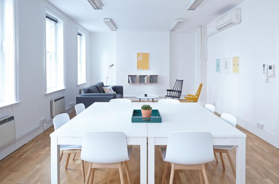 Free Image of Bright airy modern white meeting room 