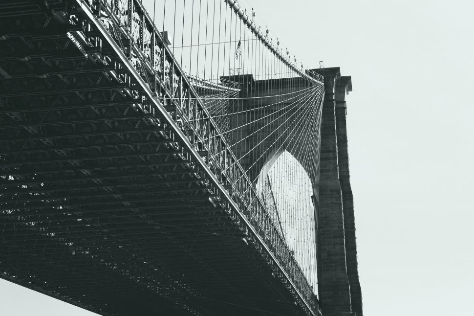 Free Image of Underneath the iconic Brooklyn Bridge 