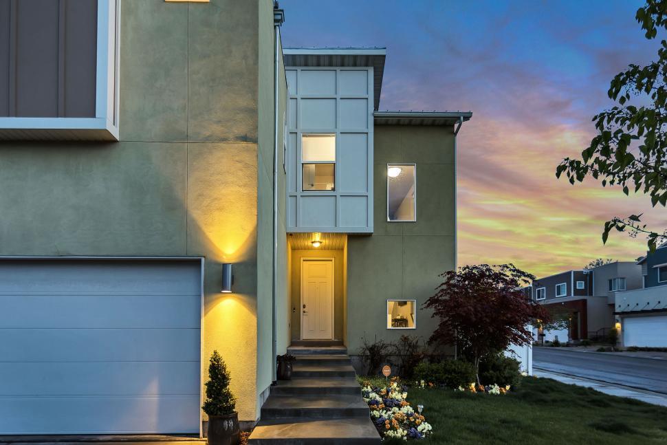 Free Image of Modern house facade during twilight 