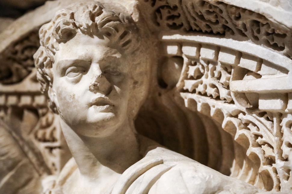 Free Image of Close-up of an ancient marble sculpture 