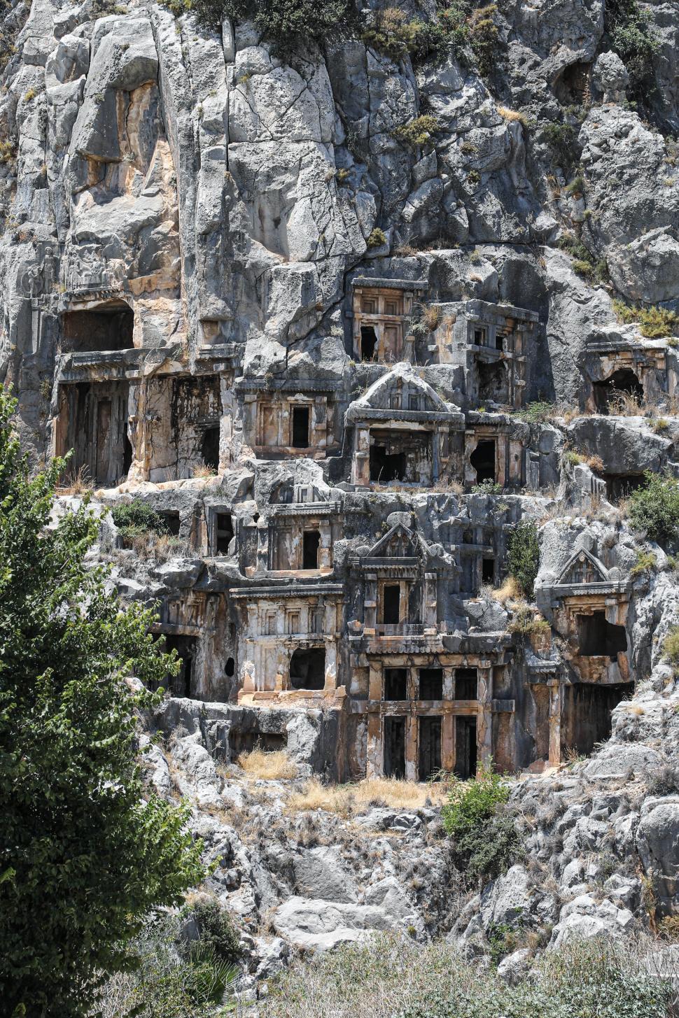 Free Image of Ancient Lycian rock-cut tombs in Turkey 