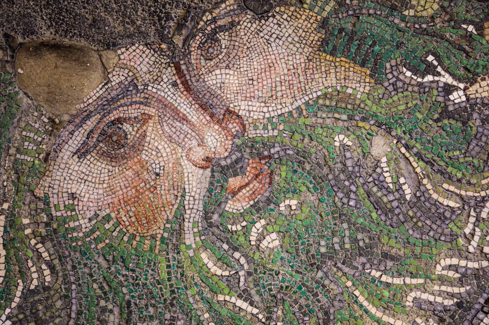 Free Image of Mosaic of a gaze from the ancient Byzantine era 