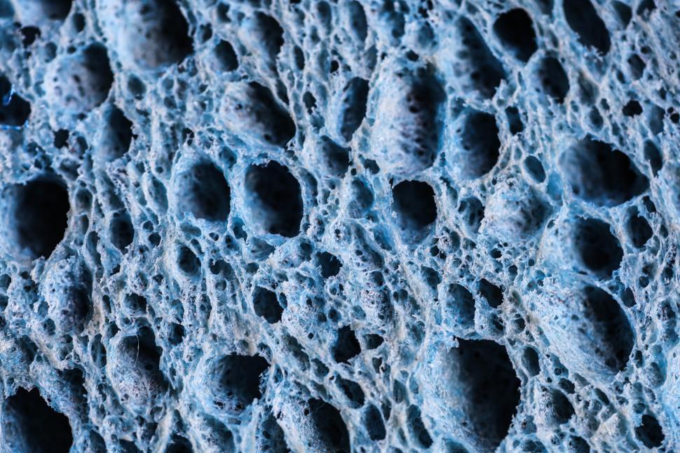 Free Image of Close-up view of a blue sponge texture 