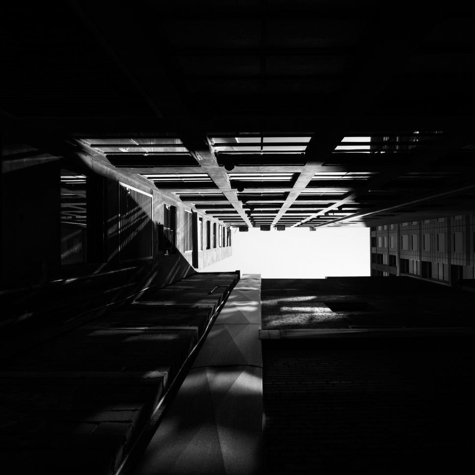 Free Image of Abstract black and white urban architecture 