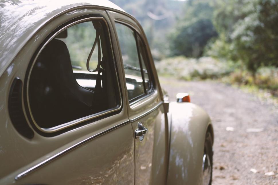 Free Image of Vintage car door and window close-up 