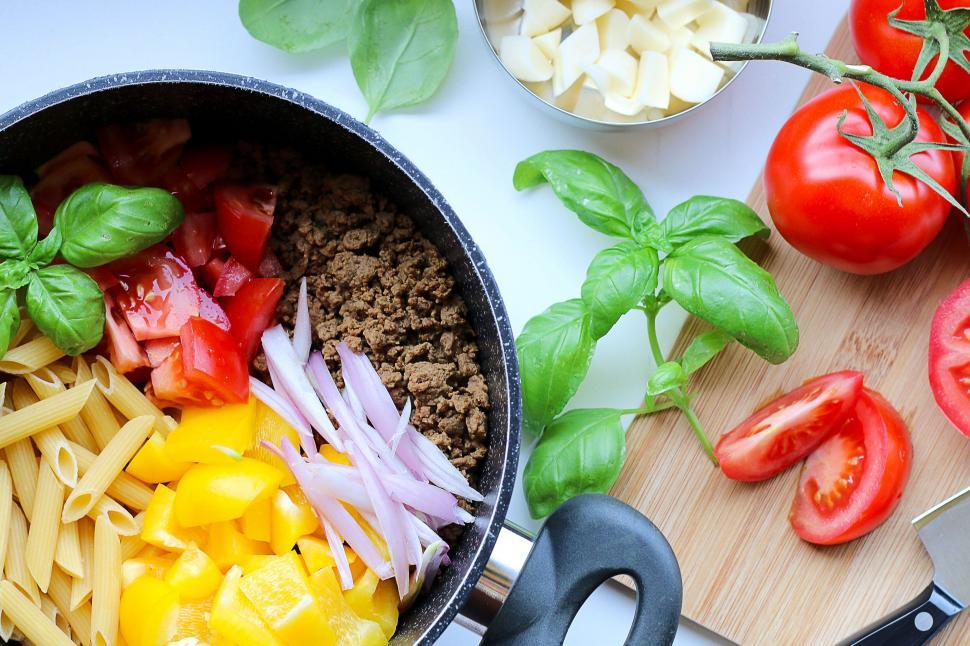 Free Image of Colorful raw ingredients for cooking a meal 