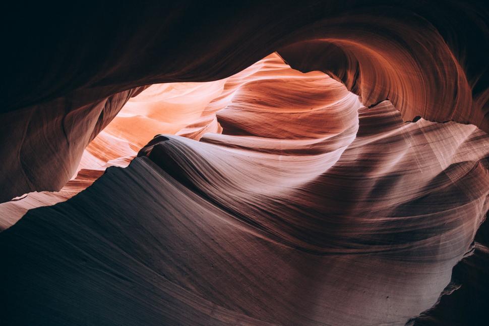 Free Image of Textured Antelope Canyon rock formation 