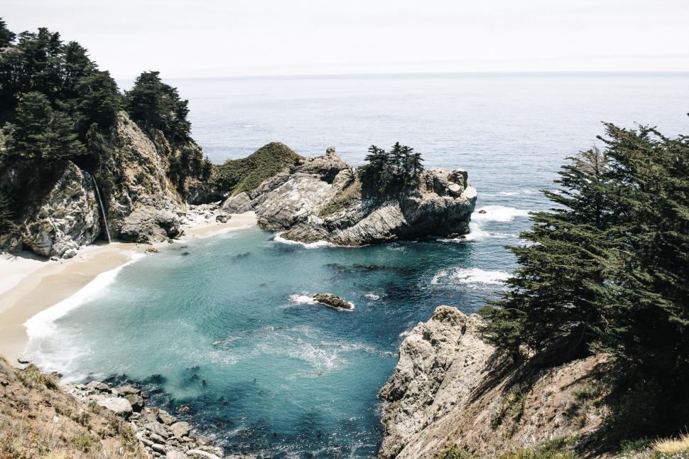 Free Image of Scenic view of McWay Falls at Big Sur California 