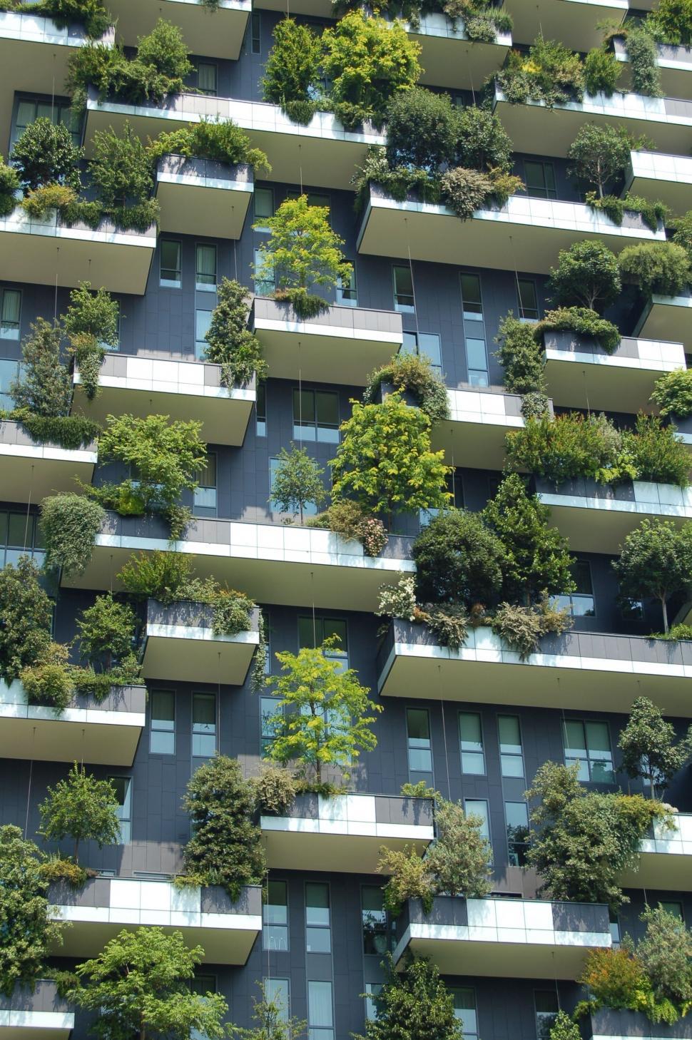 Free Image of Sustainable building with green balconies 
