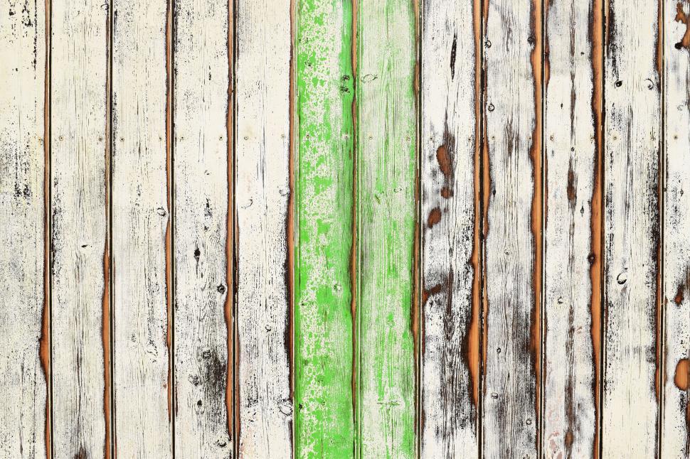Free Image of Vintage wooden planks with green stripe 