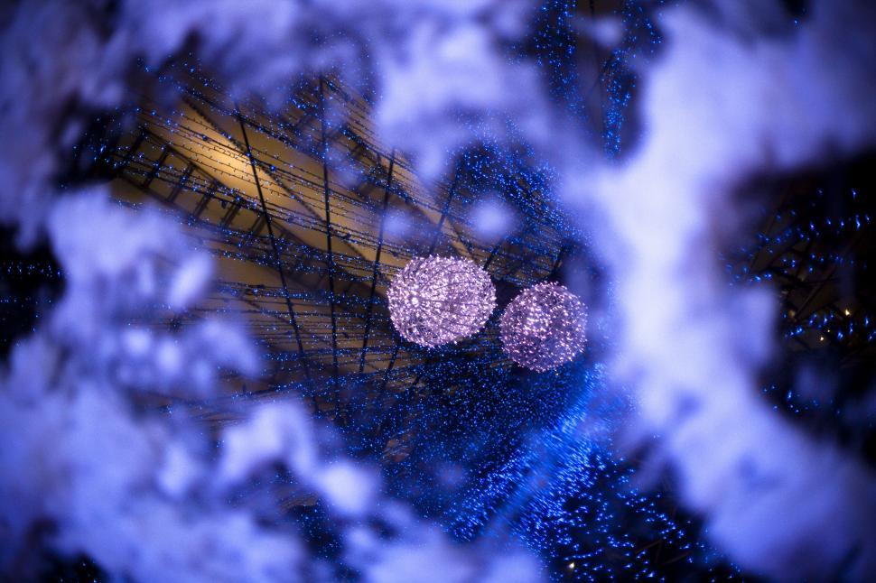 Free Image of A blue and white lights 
