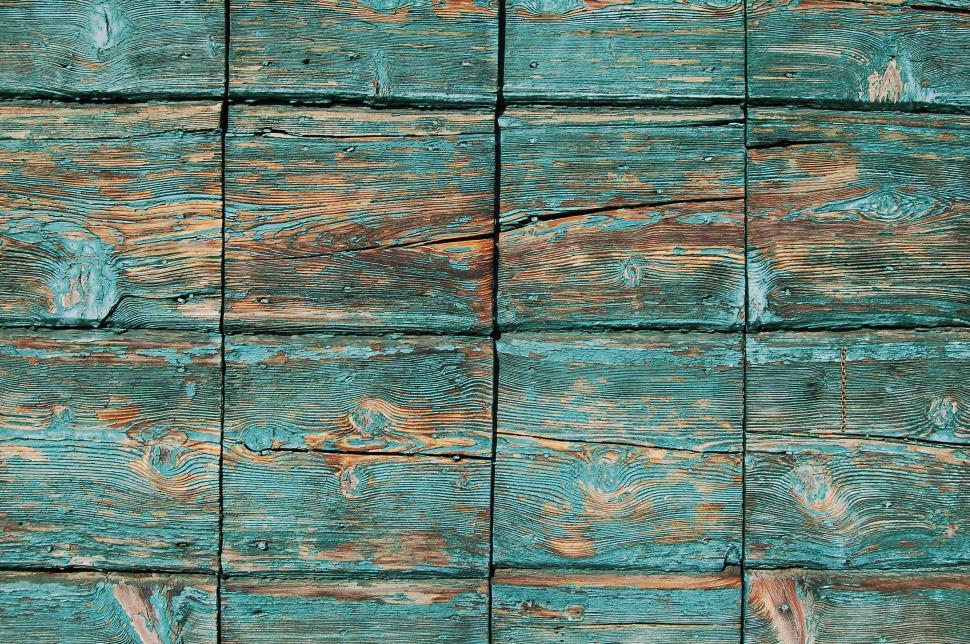 Free Image of Texture of weathered blue painted wooden planks 