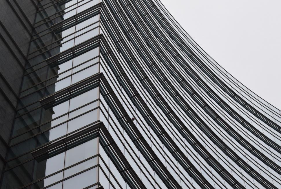 Free Image of Modern glass skyscraper facade close up 