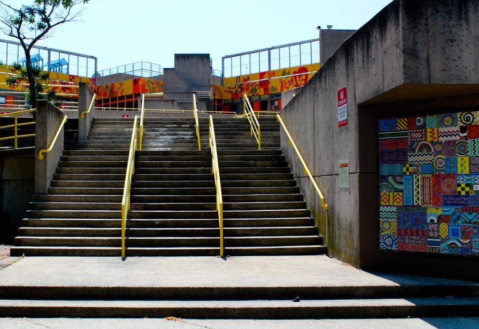 Free Image of Vibrant mural on urban staircase 