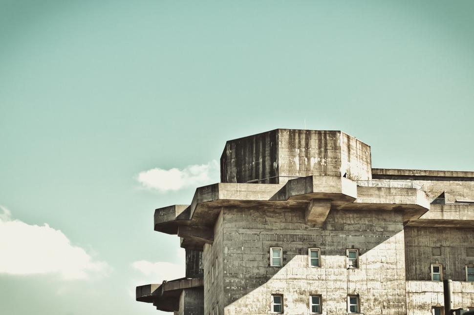 Free Image of Imposing brutalist architecture against sky 