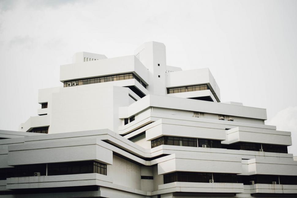 Free Image of White angular architecture of a modern building 