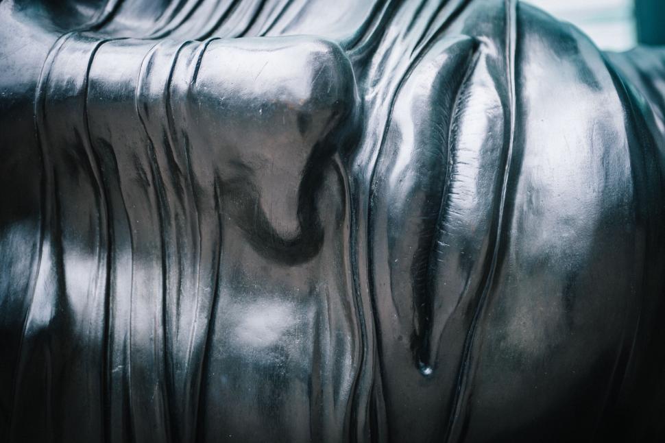 Free Image of Close-up of a dark metallic sculpture 