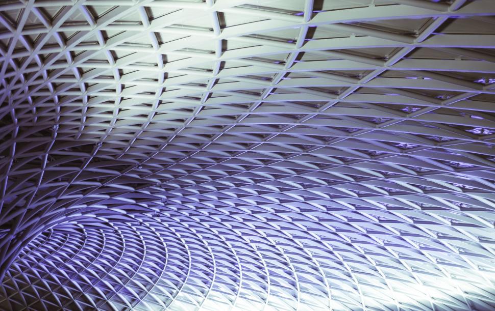 Free Image of Geometric pattern of King s Cross Station ceiling 