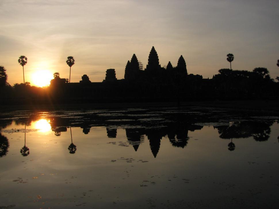 Free Image of angkor wat sunset 