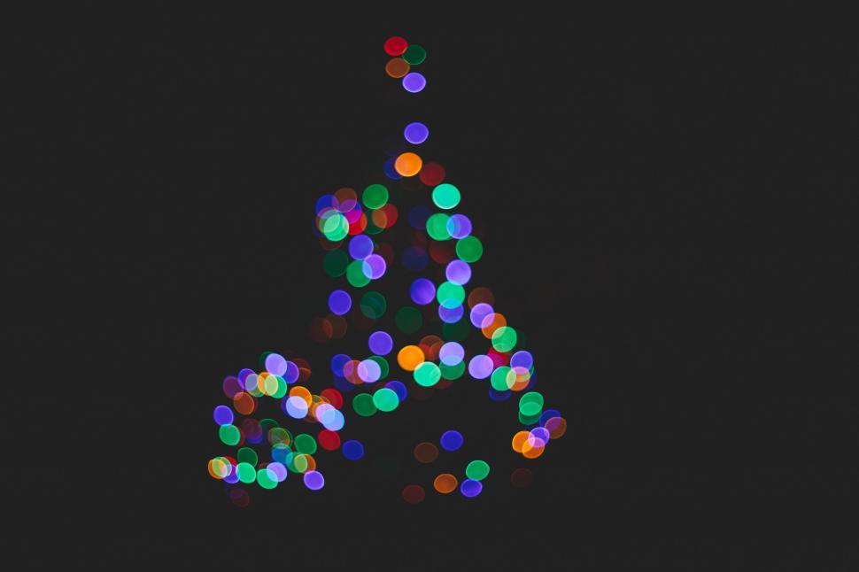 Free Image of Abstract Christmas tree made of lights 