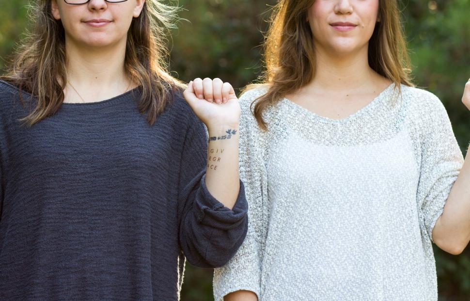 Free Image of Two young women showing solidarity 