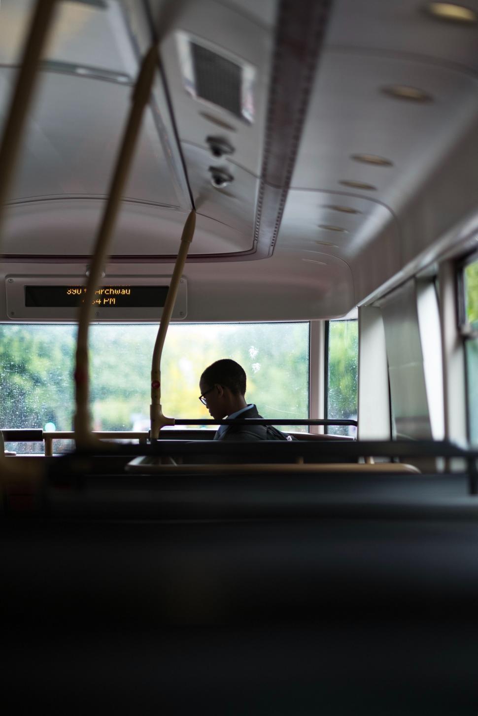 Free Image of Passenger silhouette in the bus during travel 