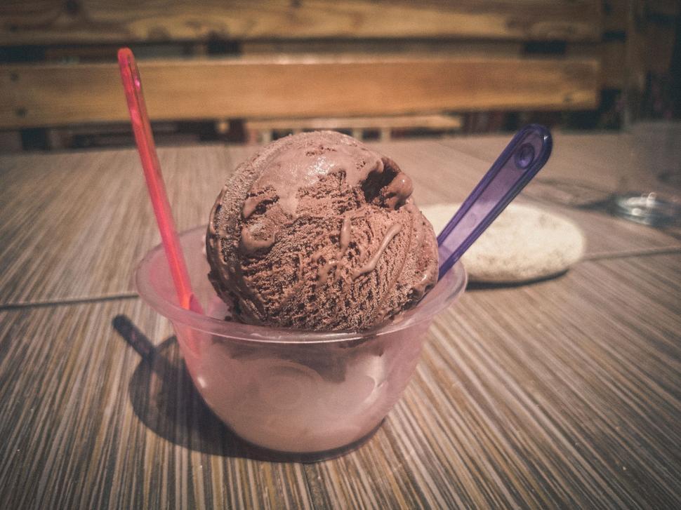 Free Image of Close-up of chocolate ice cream scoop 